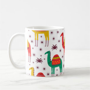 Camel platt färg, dekorativt mönster. kaffemugg