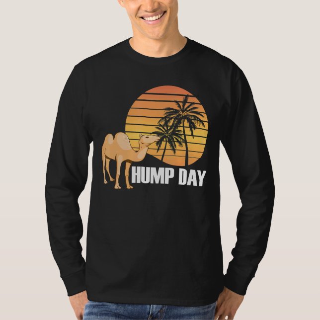 Camel Retro Sunset Hump Day Onsdag Arbetskamera T Shirt (Framsida)