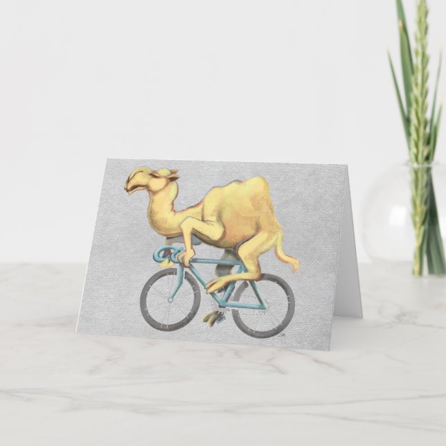 Camel Riding a Bicycle Kort (Framsida)