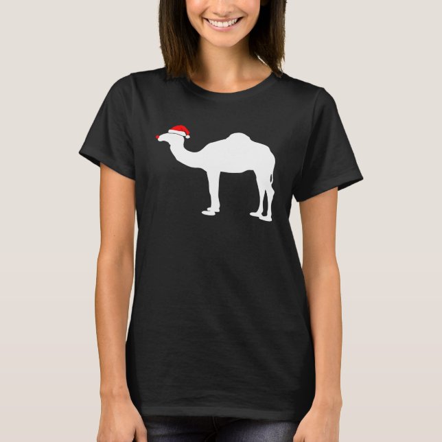 Camel Santa Hat jul T Shirt (Framsida)