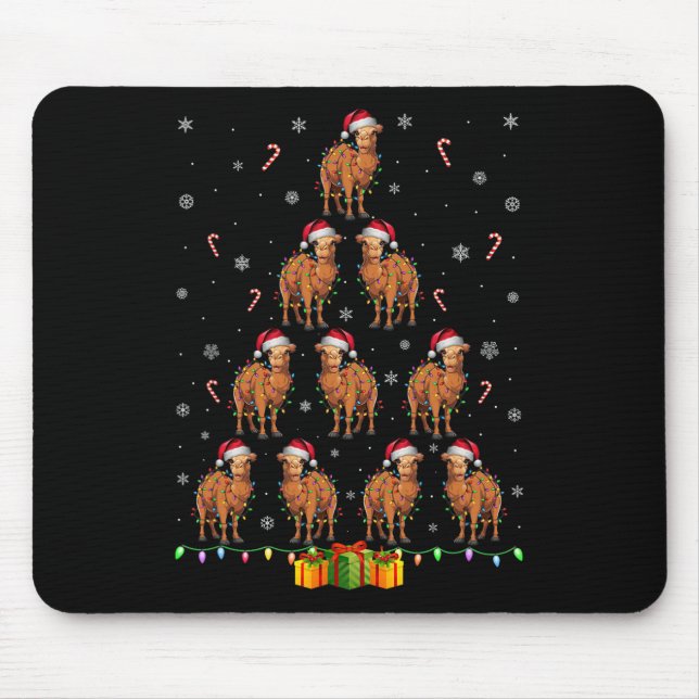 Camel Santa Hat Julafton Ljus Manar Kvinnor jul Tr Musmatta (Framsidan)