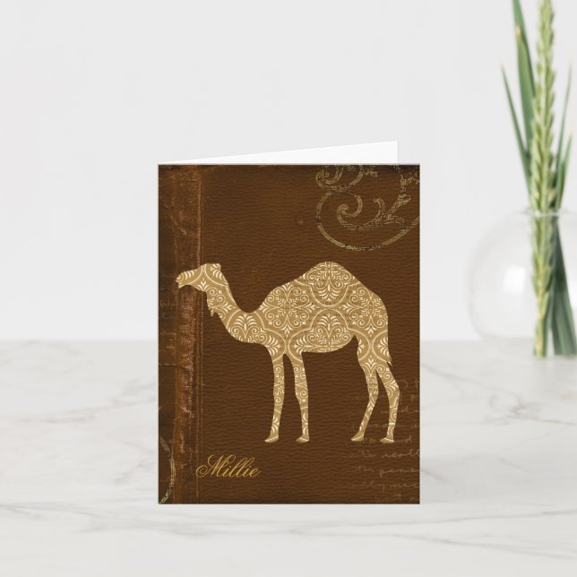 Camel Silhouette Personlig Notecard Anteckningskort (Framsida)