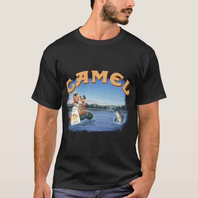 Camel Smoking Joe Flugfiske T Shirt (Framsida)