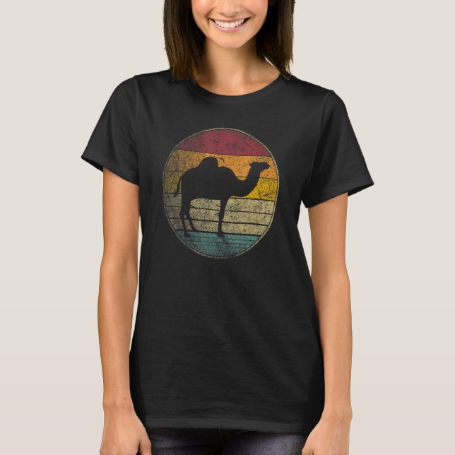Camel   Sun Retro Asia Africa Travel Safari Desert T Shirt (Framsida)