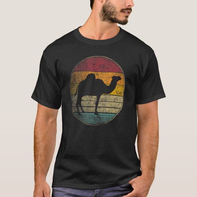 Camel   Sun Retro Asia Africa Travel Safari Desert T Shirt (Framsida)