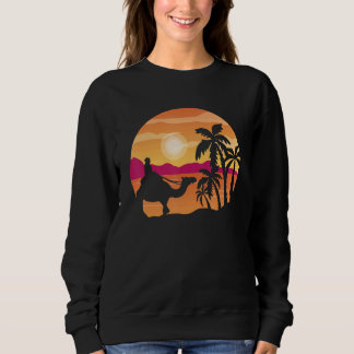 Camel Sunset Handflatan Träd Traveler Arabian Came T Shirt