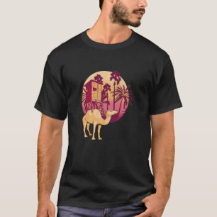 Camel Träd Handflatan Nipa Hut Arabian Camel Anima T Shirt