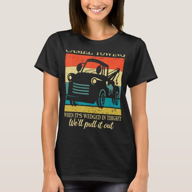Camel Twing Lastbil Vuxen humor Retro Tow Lastbil  T Shirt (Framsida)