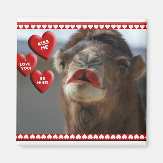 CAMEL VALENTINE - WEARING LIPSTICK - KISS MIG! MAGNET (Framsidan)