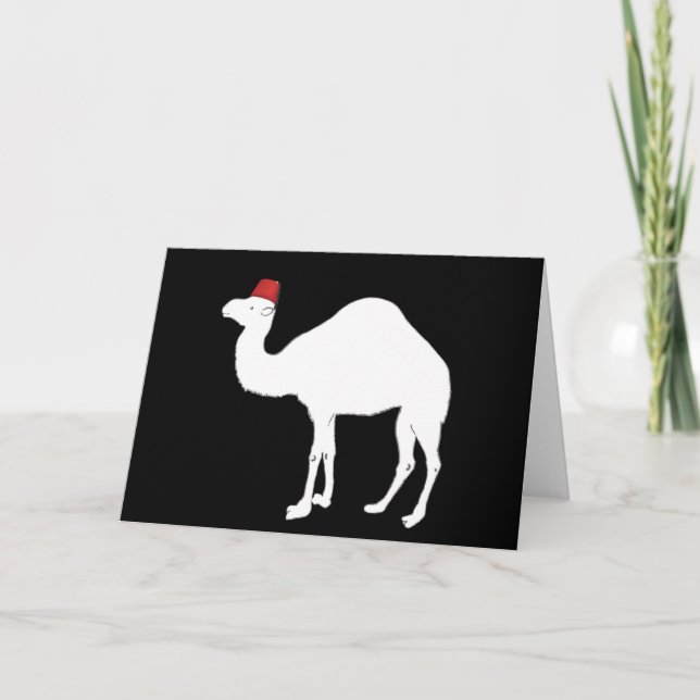 Camel Wearing A Fez Helgkort (Framsida)