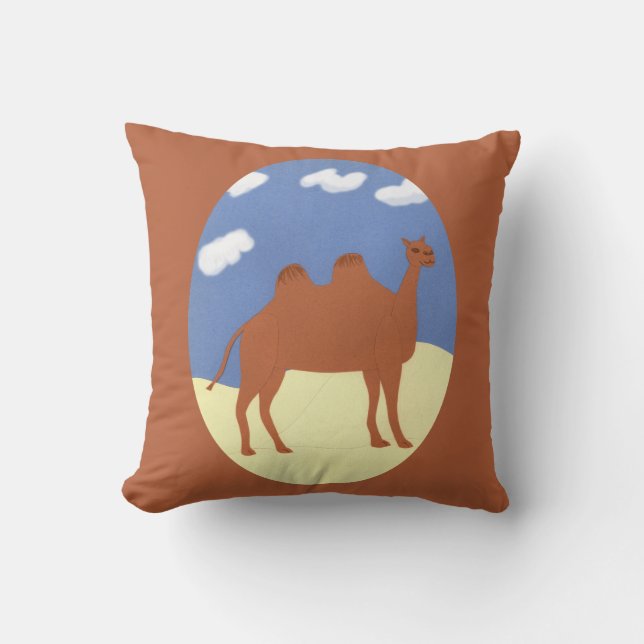 Camel Whimsical på Desert Dunes Kudde (Framsida)