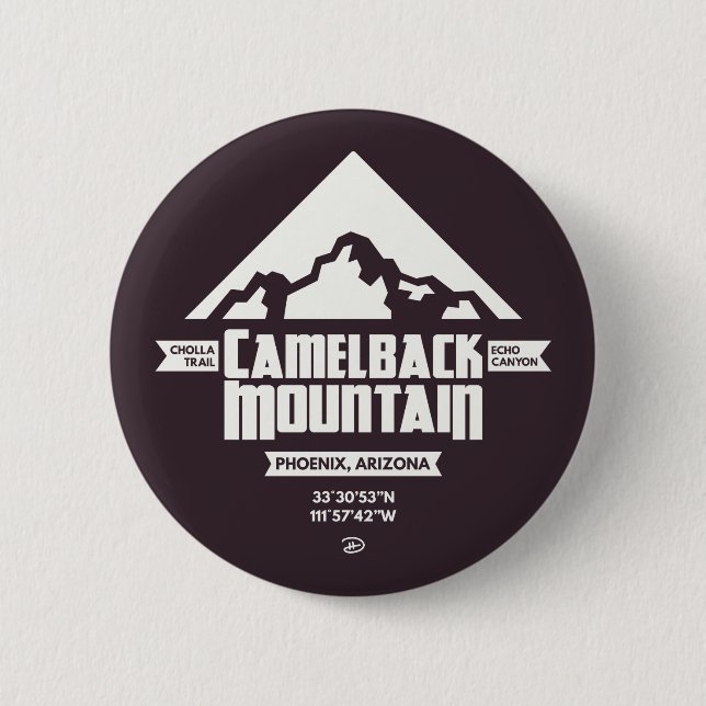 Camelback Mountain (Mörk) - Button Knapp (Framsida)