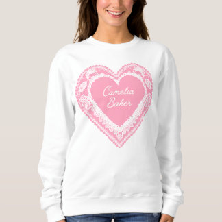 Camelia Baker Rosa Snöre Heart T Shirt