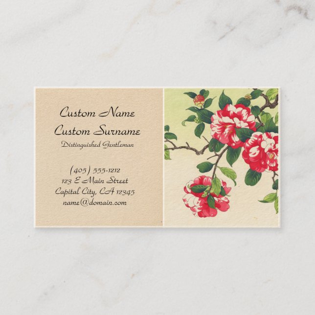 Camelia Nishimura Hodo ukiyo-e blommar konst Visitkort (Framsida)