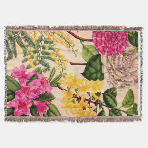 camelli, forsytin, rhododendron och acacia filt