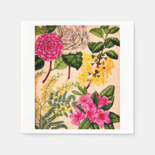 camelli, forsytin, rhododendron och acacia pappersservett