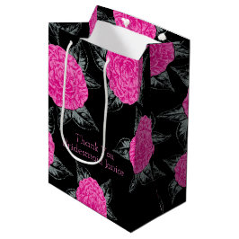 Camellia bläck art shock rosa och svartbröllopsför