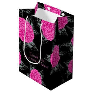 Camellia bläck art shock rosa och svartbröllopsför