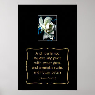 Camellia Flower och Bible Quote från Sirach 24: 21 Poster