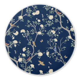 Camellia Garden Navy Blue Chinoiserie Knopp