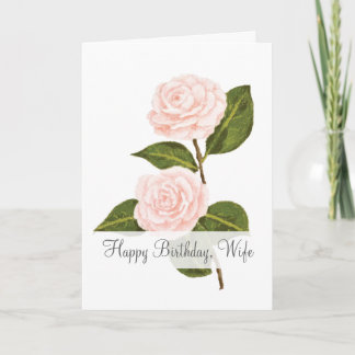 Camellia i Bloom Wife Birdday Kort