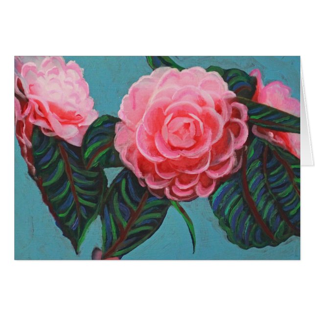Camellia Japonica Himlar Hälsningskort (Framsidan Horizontal)