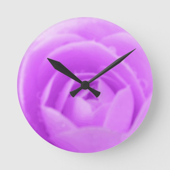 Camellia Lila Wall Clock Rund Klocka (Framsida)