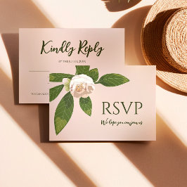 Camellia och Greenery Simple Elegant OSA Kort