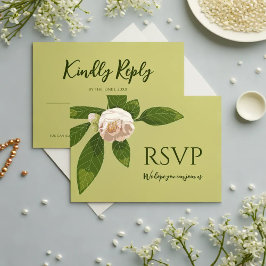 Camellia och Greenery Simple Elegant OSA Kort