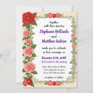 Camellia Unpretentious Elegance Essence of Kärlek  Inbjudningar