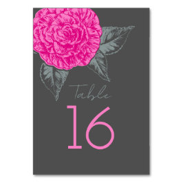 Camelliaen inked rosa grå färg för konst som gifta bordsnummer
