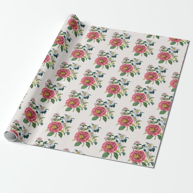Camellias Wrapping Papper Presentpapper (Utrullad)