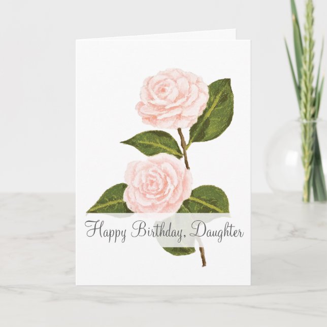 Camelliel i Bloom Dotter födelsedagen Kort (Framsida)