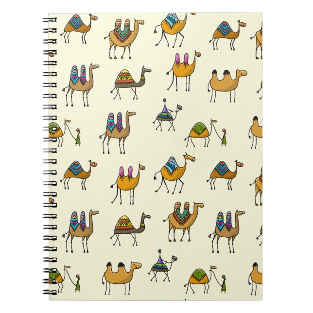 Camels Caravan Decorative Seamless Mönster Anteckningsbok (Framsidan)
