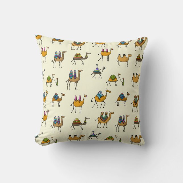 Camels Caravan Decorative Seamless Mönster Kudde (Framsida)