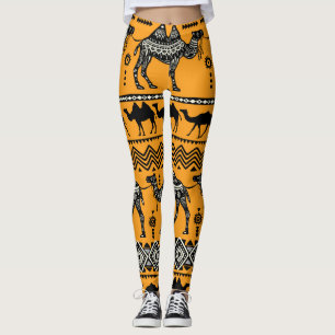 Camels Illustration Seamless Mönster Design. Leggings