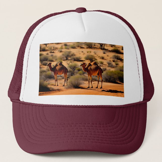 Camels in Australian Outback, Truckers Hat Keps (Framsida)