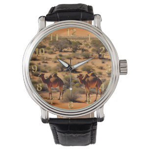 Camels in Australian Outback, Wrist Watch Armbandsur
