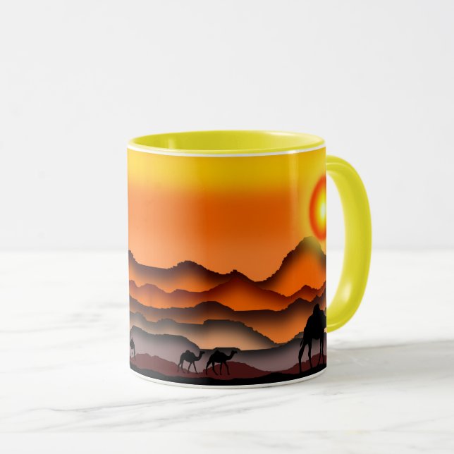 Camels in Sunset Mugg - Painting (Framsida höger)