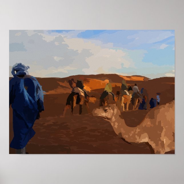 Camels in the Sahara Poster (Framsidan)