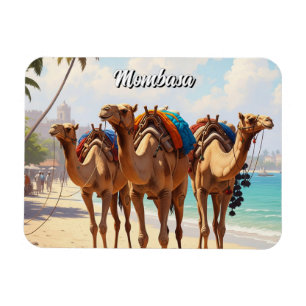 Camels på stranden i Mombasa Kenya Magnet