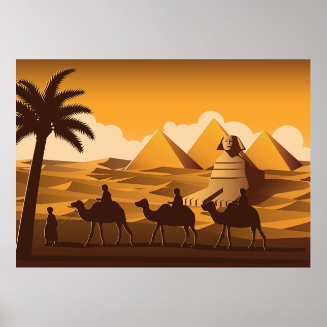 Camels pass Pyramid Poster (Framsidan)