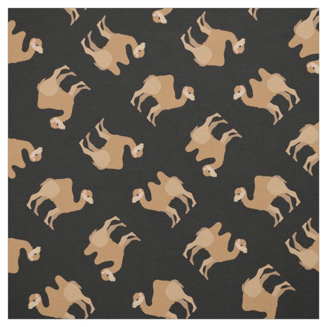 Camels Skriv ut Fabric Black Tyg (Provkarta)