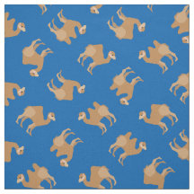 Camels Skriv ut Fabric Blue