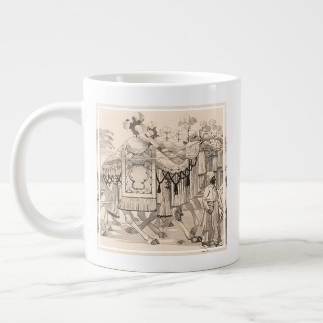 Camels Walking Dsed in Costume Jumbo Mugg (Vänster)