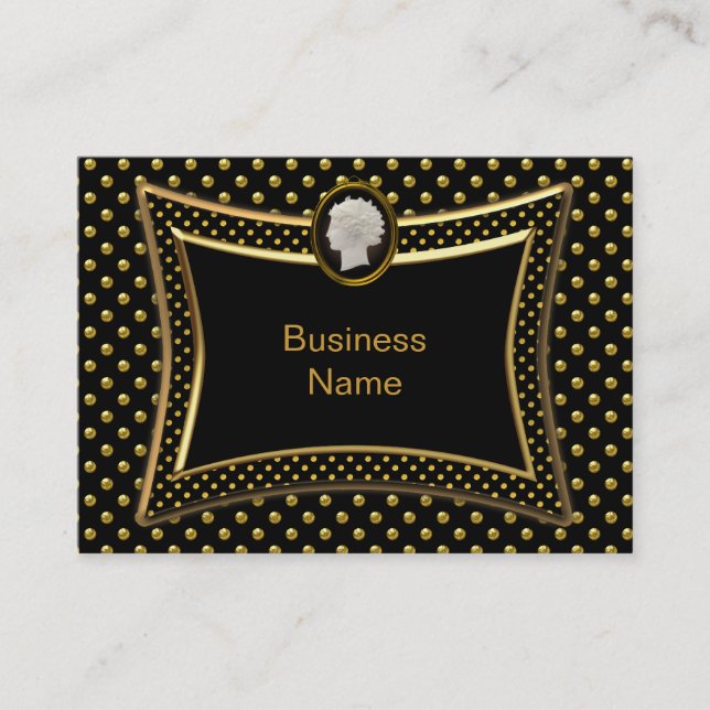 Cameo Black Guld Spot Elegant Business Visitkort (Framsida)