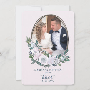 Cameo Blommigt Photo Bröllop annons Card Meddelande
