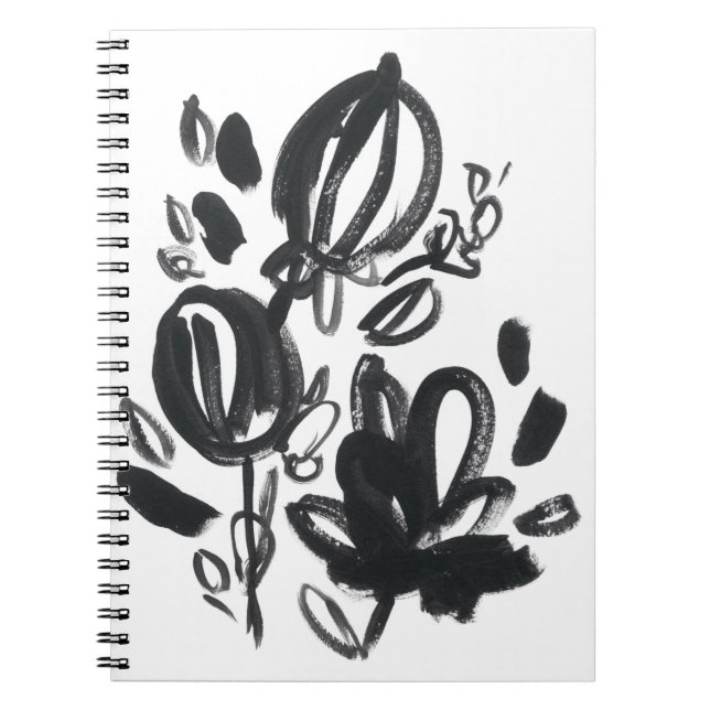 Cameo Bloom - Svartvitt Anteckningsbok (Framsidan)