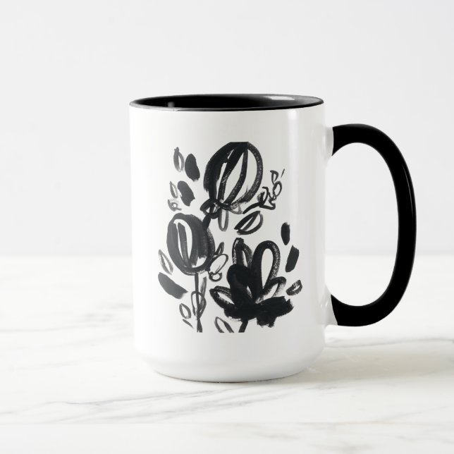 Cameo Bloom - Svartvitt Mugg (Höger)