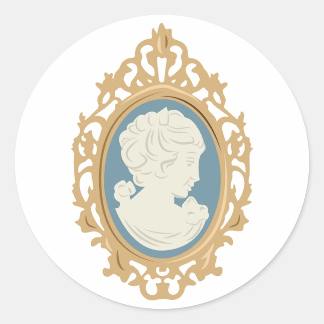 Cameo Dam Runt Klistermärke (Framsida)